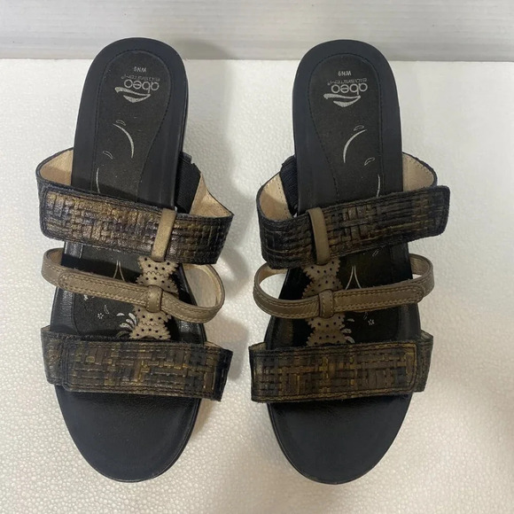 Abeo Gillian Neutral Women's Sandals Slides Adjustable Straps Dress Heels Sz 9 - Picture 4 of 12